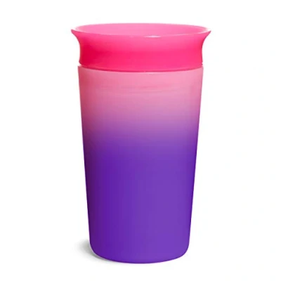 Image de Munchkin Tasse d’Apprentissage Miracle 360, qui Change de Couleur pour Bébé et Nourrisson, Antifuites sans BPA, Compatible Lave Vaisselle, Verre 12 mois plus 266 ml, rose