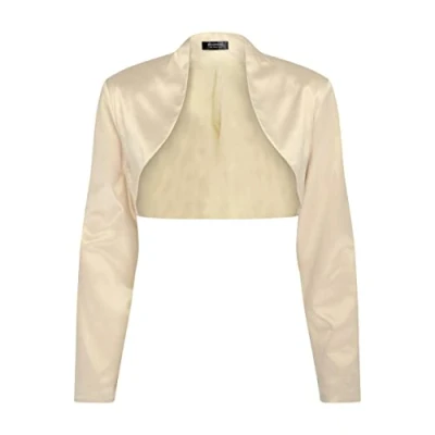 Afbeelding van Bolerose Bolero, formeel, satijn, lange mouw, Champagne