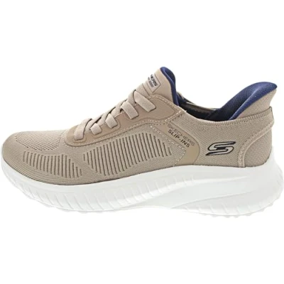 Afbeelding van Skechers Bobs Squad Chaos Solid Step, hoge sneakers voor heren, handenvrij, Taupe, 43 EU, EU