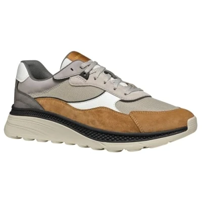 Afbeelding van Geox Spherica Actif Sneakers laag, Heren, Maat: 41, Sand toffee Textiel/ synthetisch