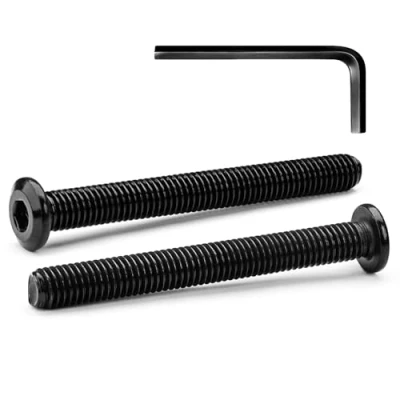 Afbeelding van M8 x 70 mm 20 stuks zeskantige platte kopbouten van roestvrij staal A2 V2A zwart geoxideerd oppervlak (met doelsleutels)
