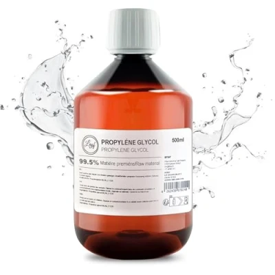 Afbeelding van Leyf 500 ml propyleenglycol 99,5%, farmaceutische kwaliteit, 0,5 l fles, voedingskwaliteit E1520, ruw materiaal PG, zuiver, veganistisch, Ph. Eur/USP