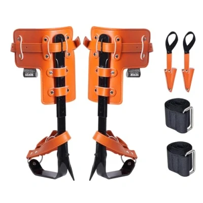 Image de VEVOR Pointes d&#039;escalade d&#039;arbre éperon en acier allié 1 paire orange
