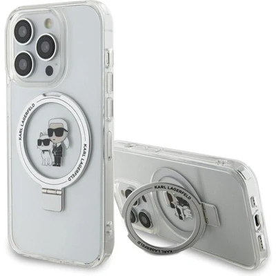 Afbeelding van Karl Lagerfeld Ring Stand &amp; Choupette Hard Case Back Cover met MagSafe voor Apple iPhone 13 Pro Max Wit