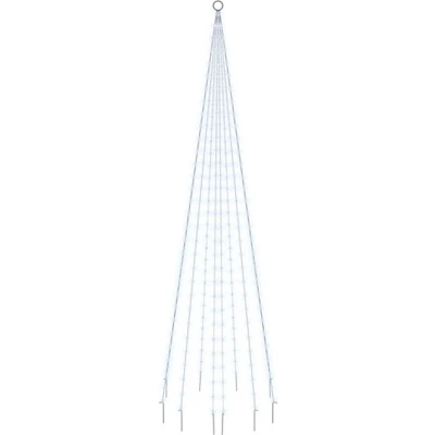 Afbeelding van Vlaggenmast kerstboom 310 LED&#039;s koudwit 300 cm