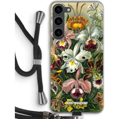 Afbeelding van Case Company® hoesje met Koord geschikt voor Samsung Galaxy S23 Plus Haeckel Orchidae Telefoonhoesje Zwart Bescherming aan alle Kanten en Over de Schermrand