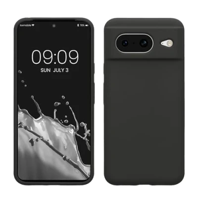 Afbeelding van kwmobile telefoonhoesje geschikt voor Google Pixel 8 Hoesje met siliconen coating Smartphone case in mat zwart