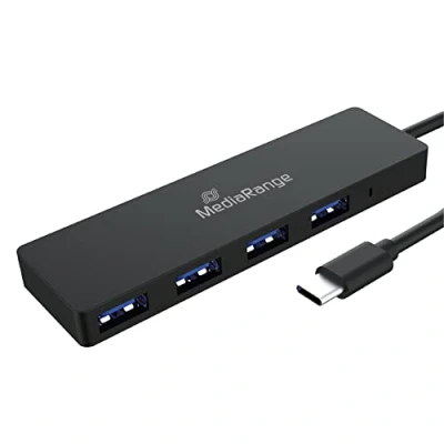 Afbeelding van MediaRange MRCS508 USB C (USB 3.2 Gen 2) multiport hub 4 poorten Zwart