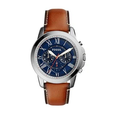 Afbeelding van Fossil Grant herenhorloge, quartz chronograaf uurwerk, met roestvrijstalen armband of leren band, Riem
