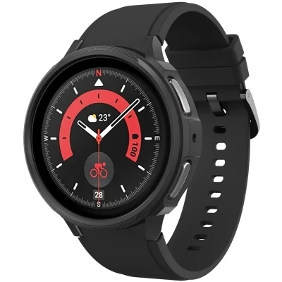 Afbeelding van Hoesje Geschikt voor Samsung Galaxy Watch5 Pro 45mm Liquid Air Case Zwart Spigen