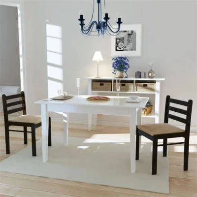 Afbeelding van Eetkamerstoelen 2 st massief rubberwood en fluweel bruin