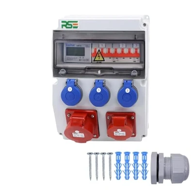 Afbeelding van Wandverdeler compleet 32a 16a 230V met doseerteller CE IP65, 8. 1x 3x230 teller LS+teller