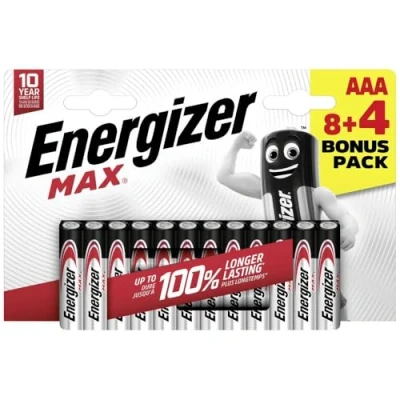 Afbeelding van Energizer Batterijen Max Aaa/lr03/e92, Blister Van 8 + 4