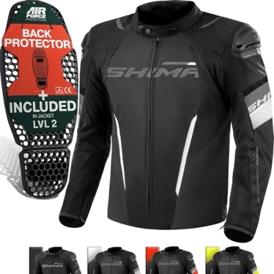 Afbeelding van SHIMA Solid 2.0 Waterproof Zwart Wit Textiele Motorjas Maat 3XL Jas