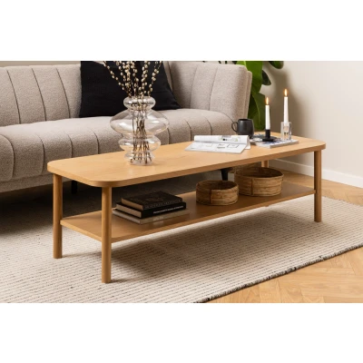 Afbeelding van Salontafel Rechthoek Naturel Eiken Fineer 150x50x42cm Giga living