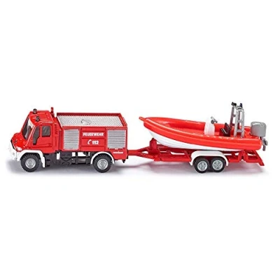 Image de Siku 1636f véhicule sans piles unimog pompiers avec bateâu 1,64 ème