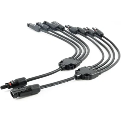 Afbeelding van Zonnestekker 1 stopcontact, 2 Y stopcontacten, 3 4 5 6 fotovoltaïsche kabelstopcontacten, zonne stekker (4 voudige kabel)