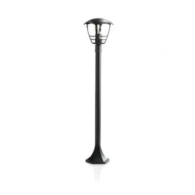Image de Philips Creek Sokkellamp Groot Zwart 60 W E27 fitting Buitenlantaarn Spatwaterdicht Exclusief lichtbron