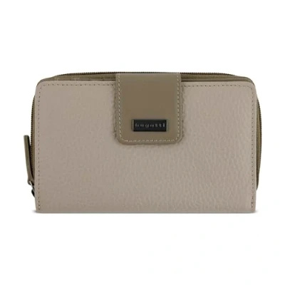 Afbeelding van Bugatti Sina echt lederen portemonnee voor dames met ritssluiting, M beige, Hoog contrast