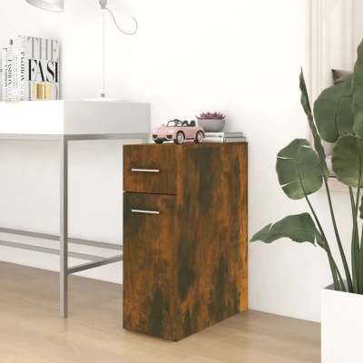 Afbeelding van Apothekerskast 20x45,5x60 cm bewerkt hout gerookt eikenkleurig