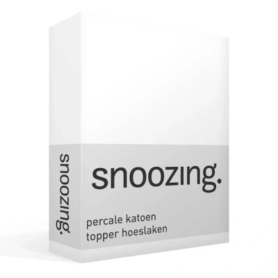 Afbeelding van Snoozing Topper Hoeslaken Lits jumeaux 160x210 cm Percale katoen Wit
