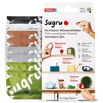Afbeelding van tesa Sugru Kneedlijm 41285 00001 00 Zwart, Wit, Groen, Bruin, Grijs 8 stuk(s)