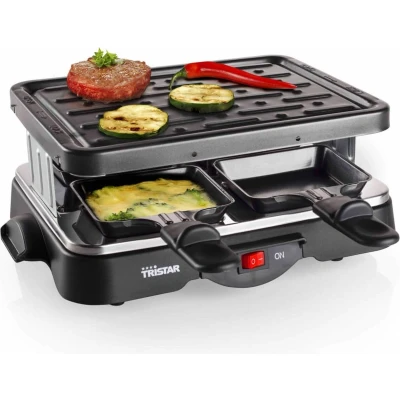 Afbeelding van Tristar Gourmetstel RA 2949 Gourmetset Raclette 4 personen Geschikt voor gebruik op de camping Zwart