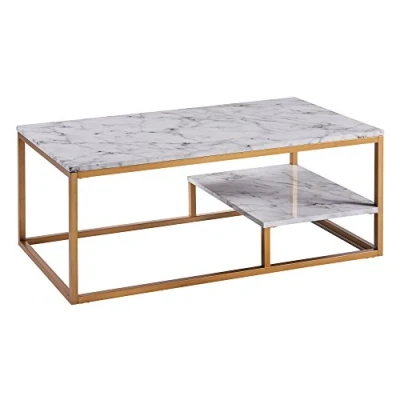 Afbeelding van Teamson Home Marmo Salontafel Nep Marmeren/Messing 40.25 x 20 16 (Inch)