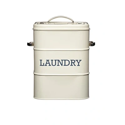 Afbeelding van KitchenCraft Living Nostalgia 3 kg Metalen waspoeder bewaardoos 19 x 16 27 cm Antique Cream