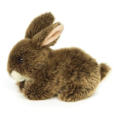Afbeelding van Uni Toys Liggend konijn (bruin) 18 cm (lengte) pluche knuffeldier
