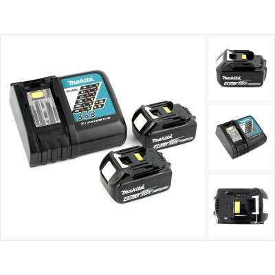 Afbeelding van Makita krachtbronkit 18 V ( 197490 7 ) met 2x BL1840B accu 4.0 Ah + DC18RC lader