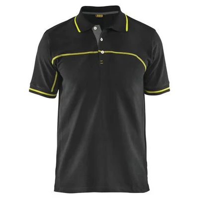 Image de Polo bicolore noir/jaune fluorescent
