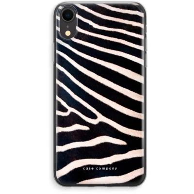 Afbeelding van Case Company® hoesje geschikt voor iPhone XR Zebra Soft Cover Telefoonhoesje Bescherming aan alle Kanten en Schermrand