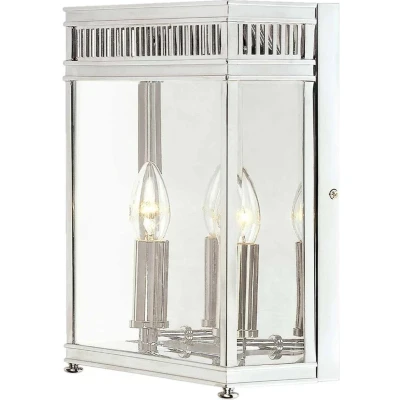 Afbeelding van Elstead Lighting LED Wand Buitenlamp Holborn 2X E14 Max 40W IP44 Dimbaar Polished Chrome