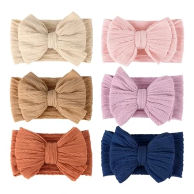Afbeelding van DRESHOW 6 stuks babymeisjes haarbanden boog accessoires baby meisjes kind tulband hoofdband