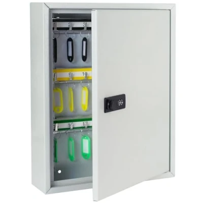 Afbeelding van HMF 13642 07 sleutelkast met cijfercode, grote sleutelkast, 42 haken, 35 x 27 8 cm, lichtgrijs