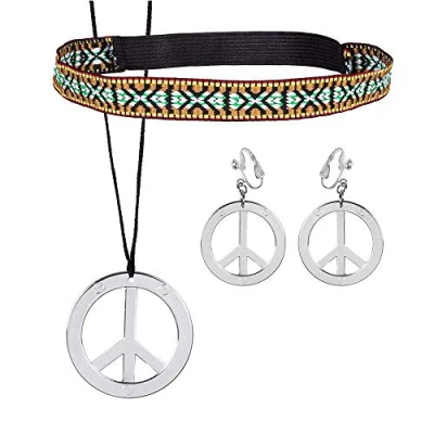 Afbeelding van Boland Set Hippie Volwassenen Vrouwen 60&#039;s &amp; 70&#039;s Flower Power