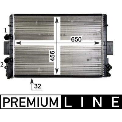 Afbeelding van MAHLE ORIGINAL CR 1105 000P Radiateur voor voertuigen zonder airco 650 456 32 Koelribben mechanisch gelast IVECO: DAILY 3