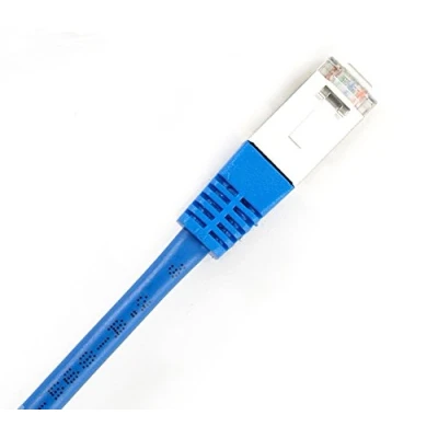 Afbeelding van Exertis Connect Patchkabel F/UTP, CAT.5e, blauw, 2,0 m met bijzonder smalle knikbeveiliging (F/UTP, CAT5e, 2 m), Netwerkkabel