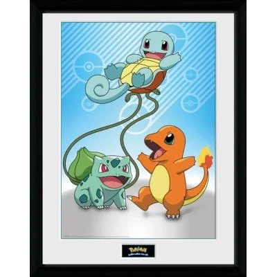 Image de Photographie Encadré Pokemon Kanto Starter 30 x 40 cm