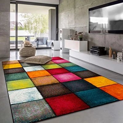 Afbeelding van Paco Home Modern laagpolig woonkamertapijt, geometrisch 3D motief, afmetingen: 200 x 290 cm, kleur: meerkleurig 2