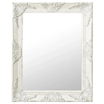 Afbeelding van Wandspiegel barok stijl 50x60 cm wit