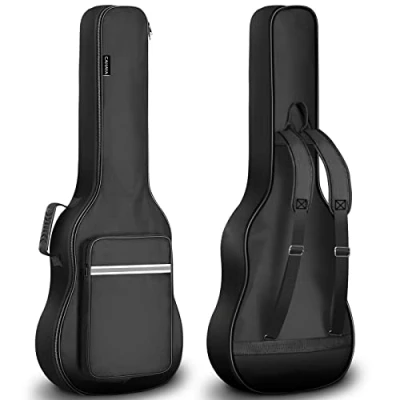 Image de CAHAYA Housse de guitare acoustique Sac à dos rembourré imperméable épais pour guitares 39 40 41 pouces, Noir, Konzertgitarre Tasche, Sacs concert 6 mm