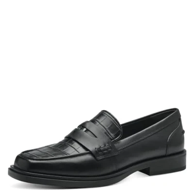 Afbeelding van Tamaris Instappers, Dames, Maat: 41, Black croco Leer/ synthetisch