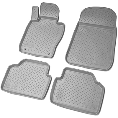 Afbeelding van Recambo 3D rubberen vloermatten compatibel Met BMW 3 serie E90 E91 Limo Touring modellen 2005 2012 Automatten Perfecte pasvorm rand Grijs