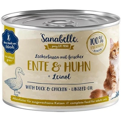 Afbeelding van Sanabelle All Meat 6 x 195 g Kattenvoer Eend &amp; Kip