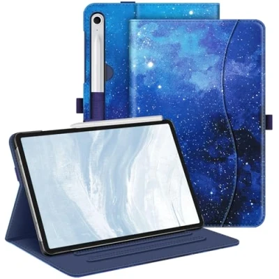 Afbeelding van FINTIE Samsung Galaxy Tab S9 FE 5G 10,9 inch / 11 2023 hoes, multi hoek beschermhoes met zak, automatische slaap/wake, sterrenhemel