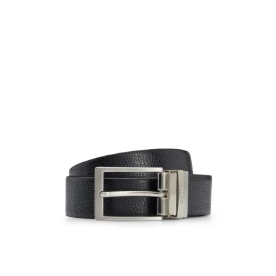 Afbeelding van HUGO BOSS heren Ollie riem van leer in de kleur Zwart, maat: 80 cm