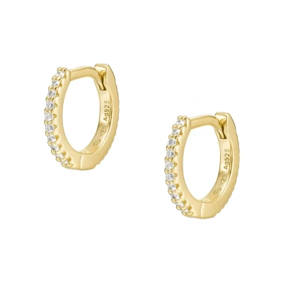 Afbeelding van Fossil dames Oorringen van zilver met zirkonia JFS00630710 in de kleur Goud