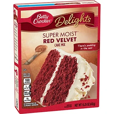 Afbeelding van Betty Crocker Super zachte cake Mix Red Velvet (432G)